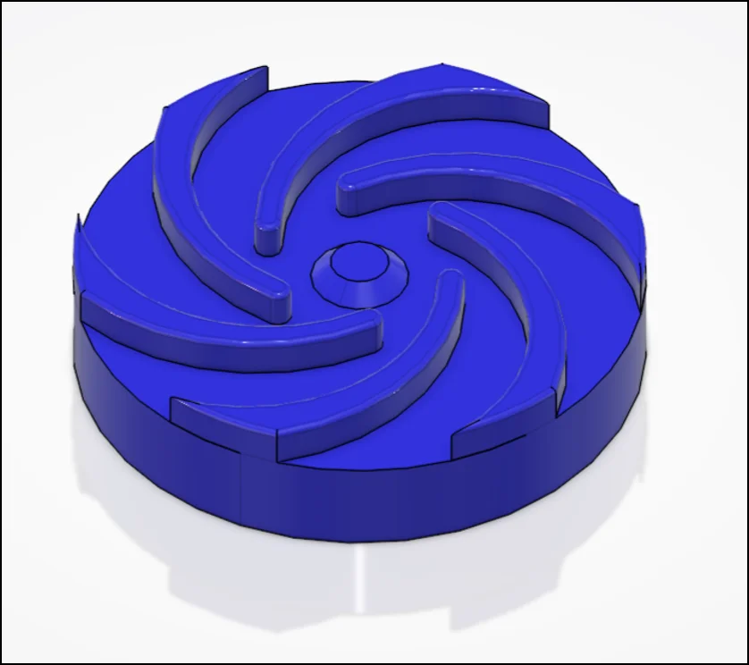Impeller design isometric view